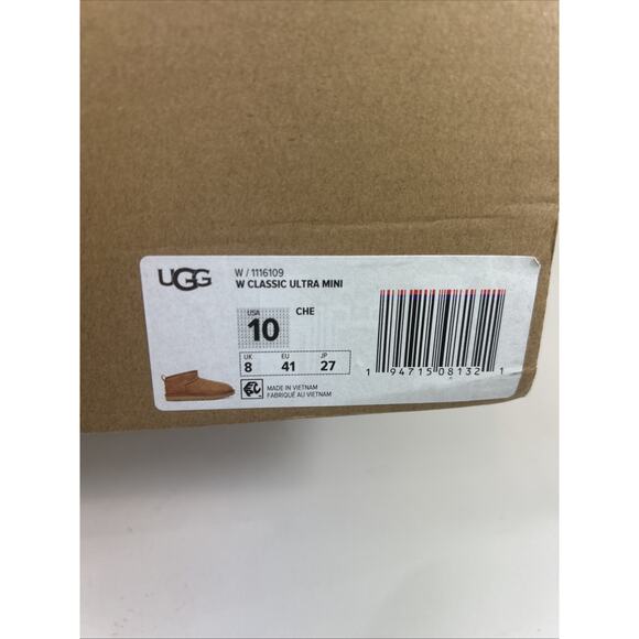 UGG Classic Ultra Mini Platform Chestnut Size 10 Boots 1116109 Booties Wool - Picture 4 of 16